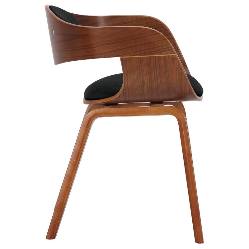 Silla de comedor Kingston en nogal/tela negra