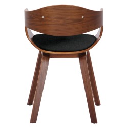 Silla de comedor Kingston en nogal/tela negra