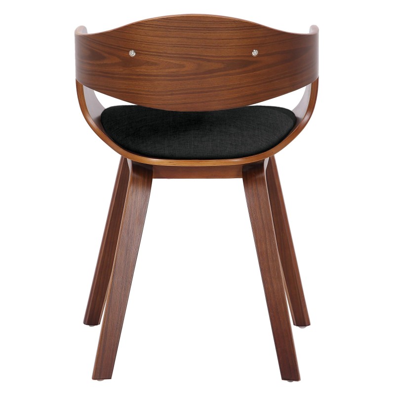 Silla de comedor Kingston en nogal/tela negra