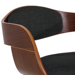 Silla de comedor Kingston en nogal/tela negra