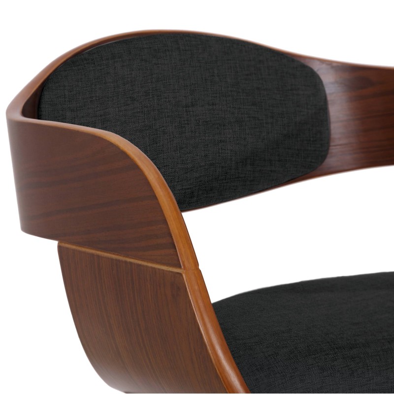 Silla de comedor Kingston en nogal/tela negra