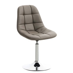 Silla Emil, piel sintética color topo
