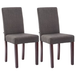 Juego de 2 sillas de comedor Ina en tejido capuchino gris oscuro