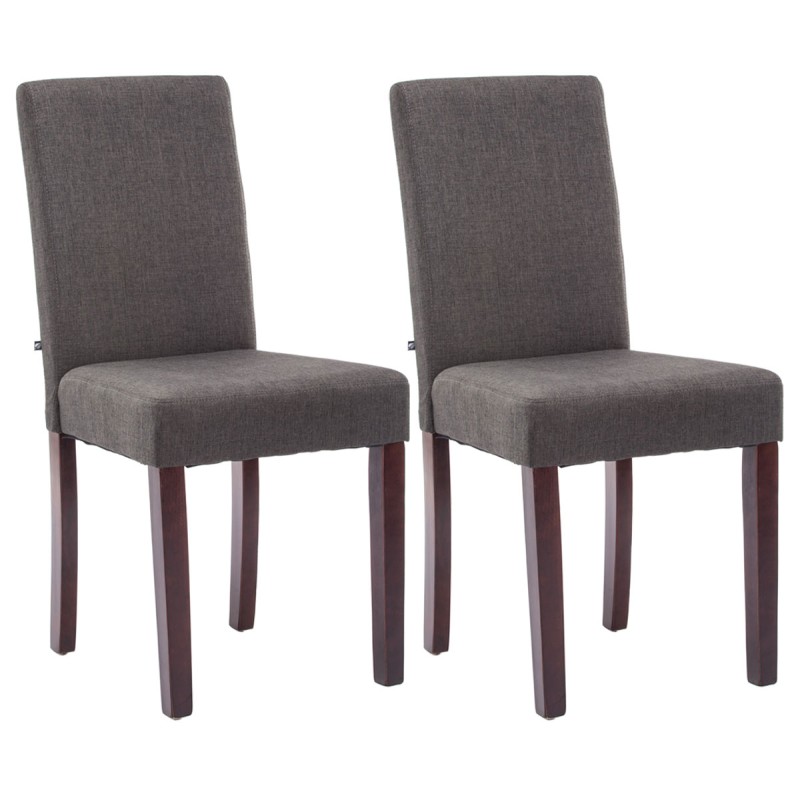 Juego de 2 sillas de comedor Ina en tejido capuchino gris oscuro Juego de 2 sillas de comedor Ina en tejido capuchino gris oscuro