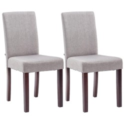 Juego de 2 sillas de comedor Ina en tejido capuchino gris claro