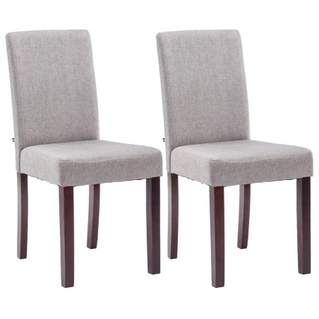 Juego de 2 sillas de comedor Ina en tejido capuchino gris claro