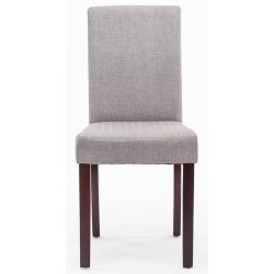 Juego de 2 sillas de comedor Ina en tejido capuchino gris claro Juego de 2 sillas de comedor Ina en tejido capuchino gris claro