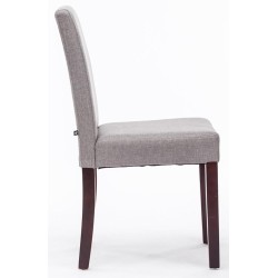 Juego de 2 sillas de comedor Ina en tejido capuchino gris claro Juego de 2 sillas de comedor Ina en tejido capuchino gris claro