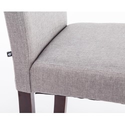 Juego de 2 sillas de comedor Ina en tejido capuchino gris claro Juego de 2 sillas de comedor Ina en tejido capuchino gris claro
