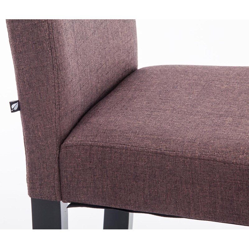 Juego de 2 sillas de comedor Ina en tela negra y marrón