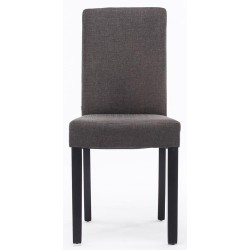 Juego de 2 sillas de comedor Ina en tela negra y gris oscuro Juego de 2 sillas de comedor Ina en tela negra y gris oscuro