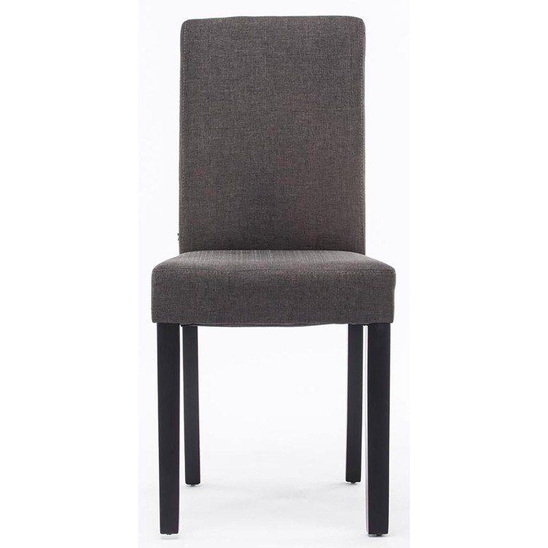 Juego de 2 sillas de comedor Ina en tela negra y gris oscuro