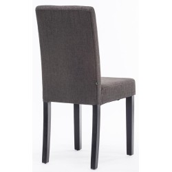 Juego de 2 sillas de comedor Ina en tela negra y gris oscuro Juego de 2 sillas de comedor Ina en tela negra y gris oscuro