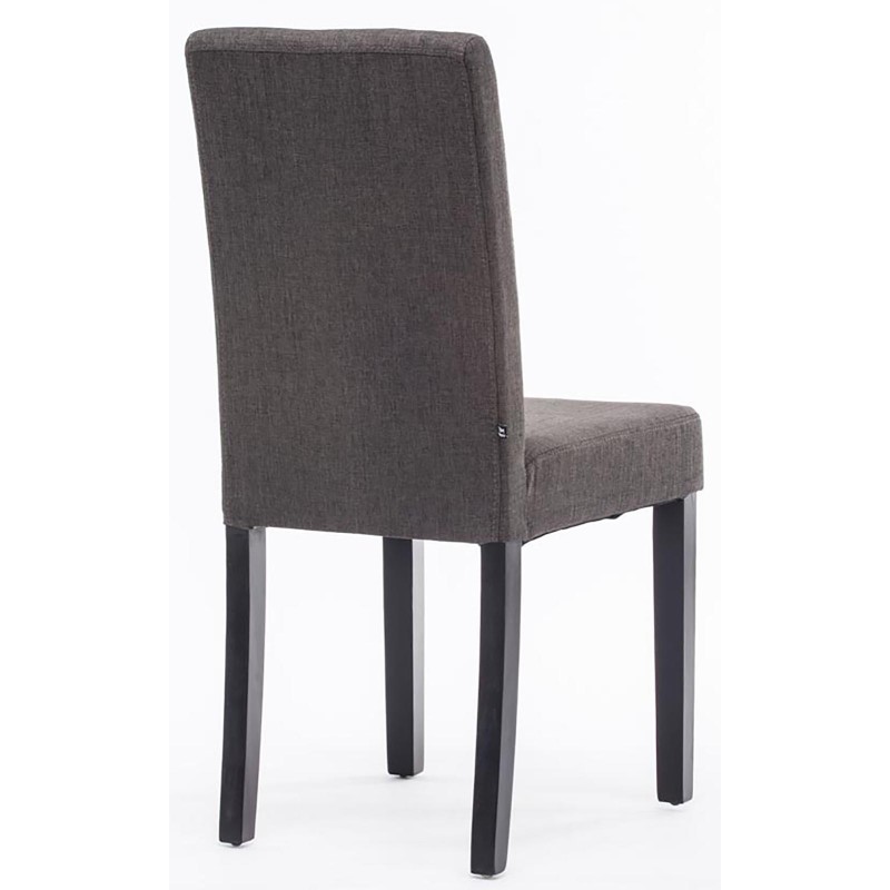 Juego de 2 sillas de comedor Ina en tela negra y gris oscuro