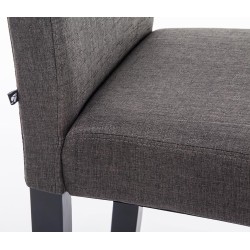 Juego de 2 sillas de comedor Ina en tela negra y gris oscuro Juego de 2 sillas de comedor Ina en tela negra y gris oscuro