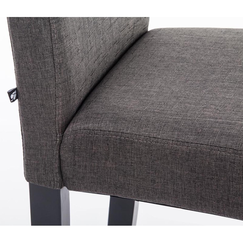 Juego de 2 sillas de comedor Ina en tela negra y gris oscuro