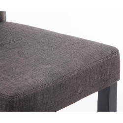 Juego de 2 sillas de comedor Ina en tela negra y gris oscuro Juego de 2 sillas de comedor Ina en tela negra y gris oscuro