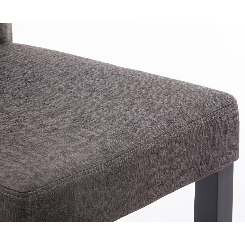 Juego de 2 sillas de comedor Ina en tela negra y gris oscuro