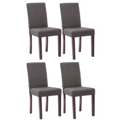 Juego de 4 sillas de comedor Ina en tejido capuchino gris oscuro