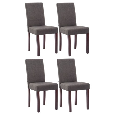 Juego de 4 sillas de comedor Ina en tejido capuchino gris oscuro