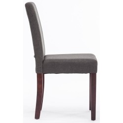 Juego de 4 sillas de comedor Ina en tejido capuchino gris oscuro Juego de 4 sillas de comedor Ina en tejido capuchino gris oscuro