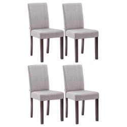 Juego de 4 sillas de comedor Ina en tejido capuchino gris claro