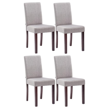 Juego de 4 sillas de comedor Ina en tejido capuchino gris claro