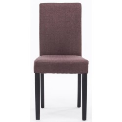 Juego de 4 sillas de comedor Ina en tela negra y marrón Juego de 4 sillas de comedor Ina en tela negra y marrón