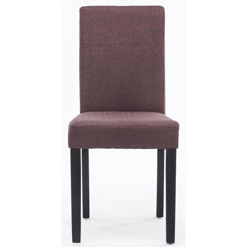 Juego de 4 sillas de comedor Ina en tela negra y marrón
