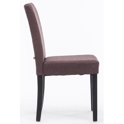 Juego de 4 sillas de comedor Ina en tela negra y marrón Juego de 4 sillas de comedor Ina en tela negra y marrón