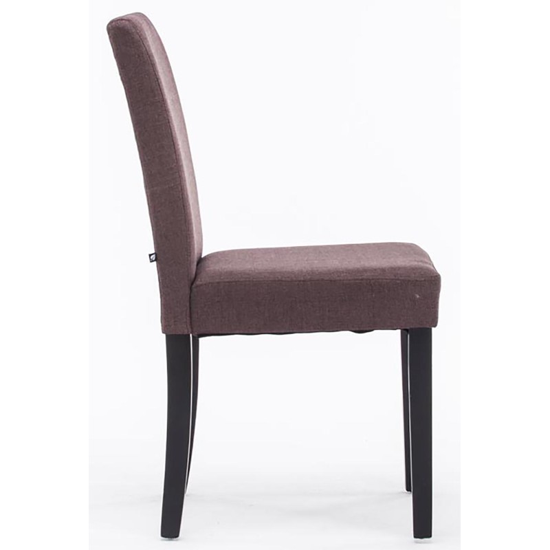 Juego de 4 sillas de comedor Ina en tela negra y marrón
