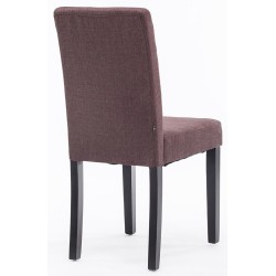 Juego de 4 sillas de comedor Ina en tela negra y marrón Juego de 4 sillas de comedor Ina en tela negra y marrón