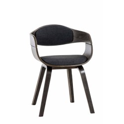 Silla de comedor Kingston en tela gris/gris oscuro