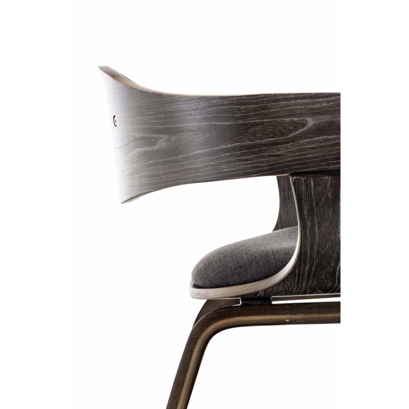 Silla de comedor Kingston en tela gris/gris oscuro