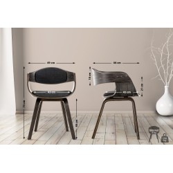 Silla de comedor Kingston en tela gris/gris oscuro Silla de comedor Kingston en tela gris/gris oscuro