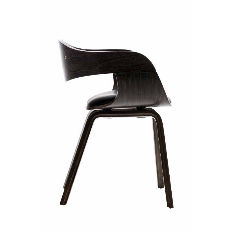 Silla de comedor Kingston, piel sintética negra/gris
