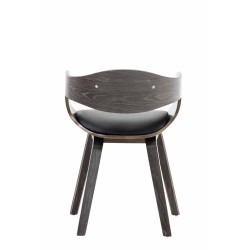 Silla de comedor Kingston, piel sintética negra/gris
