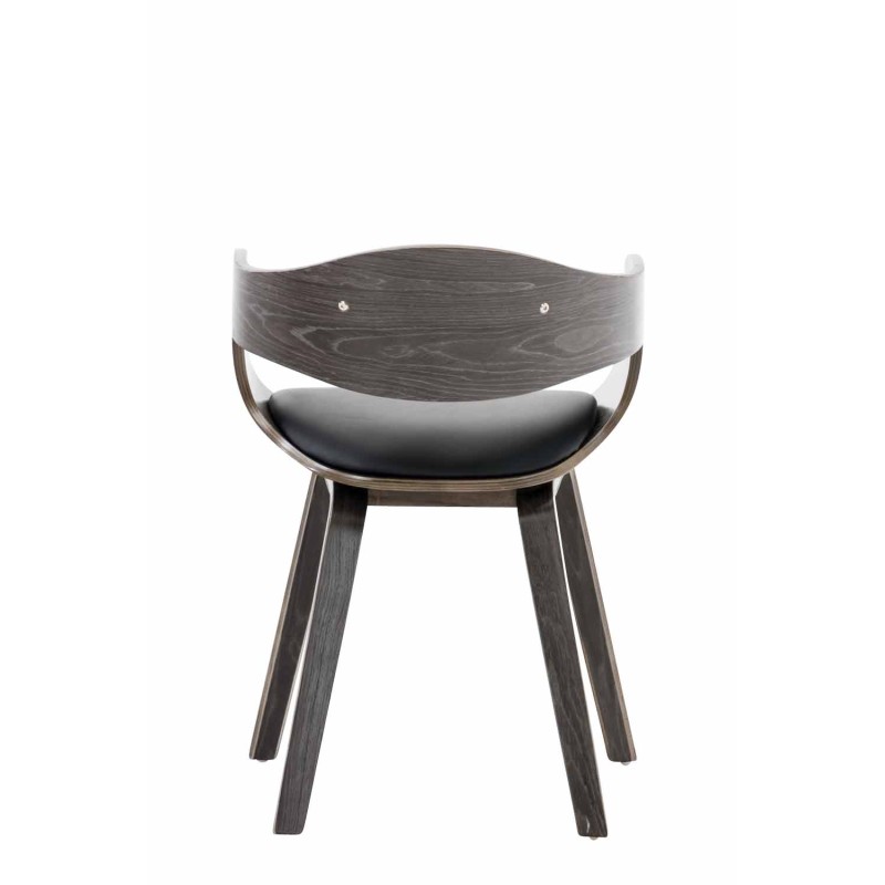 Silla de comedor Kingston, piel sintética negra/gris