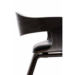 Silla de comedor Kingston, piel sintética negra/gris