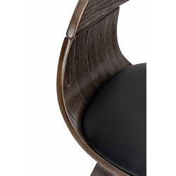 Silla de comedor Kingston, piel sintética negra/gris