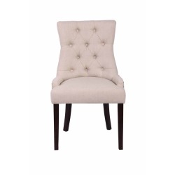 Silla de comedor Aberdeen en tela color crema antiguo