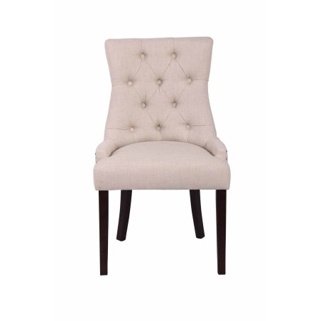 Silla de comedor Aberdeen en tela color crema antiguo
