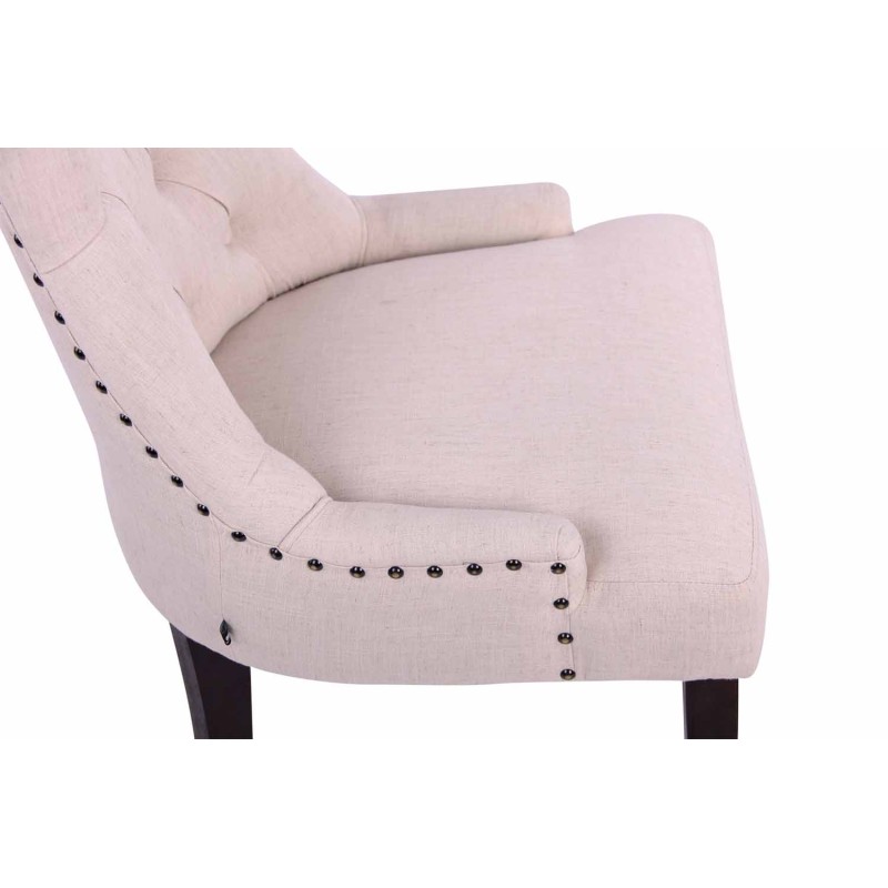 Silla de comedor Aberdeen en tela color crema antiguo