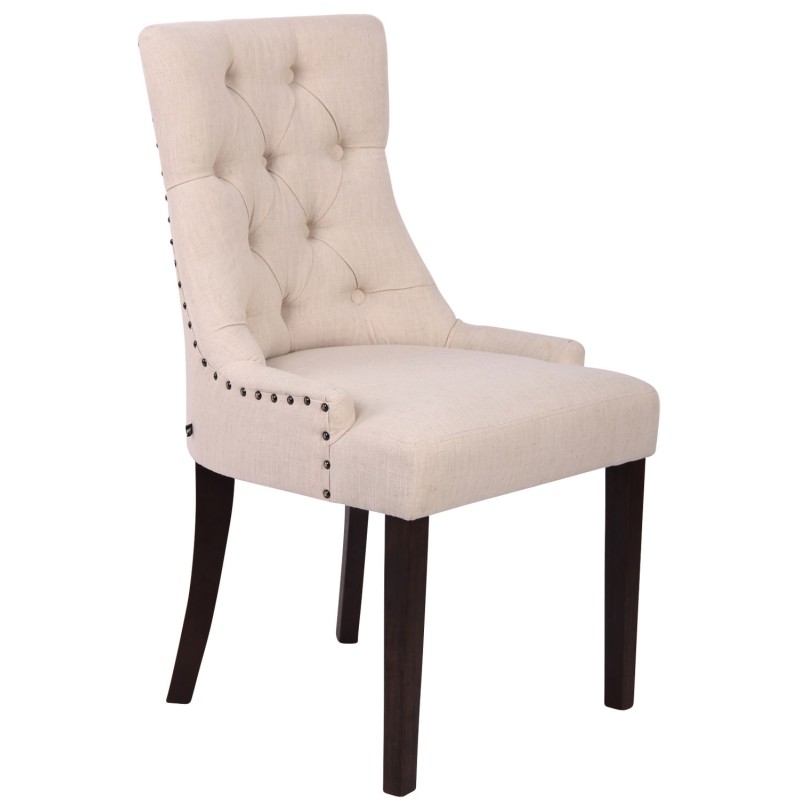 Silla de comedor Aberdeen en tela color crema antiguo