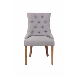 Silla de comedor Aberdeen en tela gris claro antigua