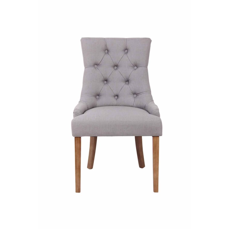 Silla de comedor Aberdeen en tela gris claro antigua