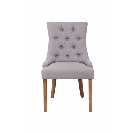 Silla de comedor Aberdeen en tela gris claro antigua