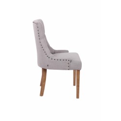 Silla de comedor Aberdeen en tela gris claro antigua