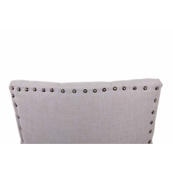 Silla de comedor Aberdeen en tela gris claro antigua