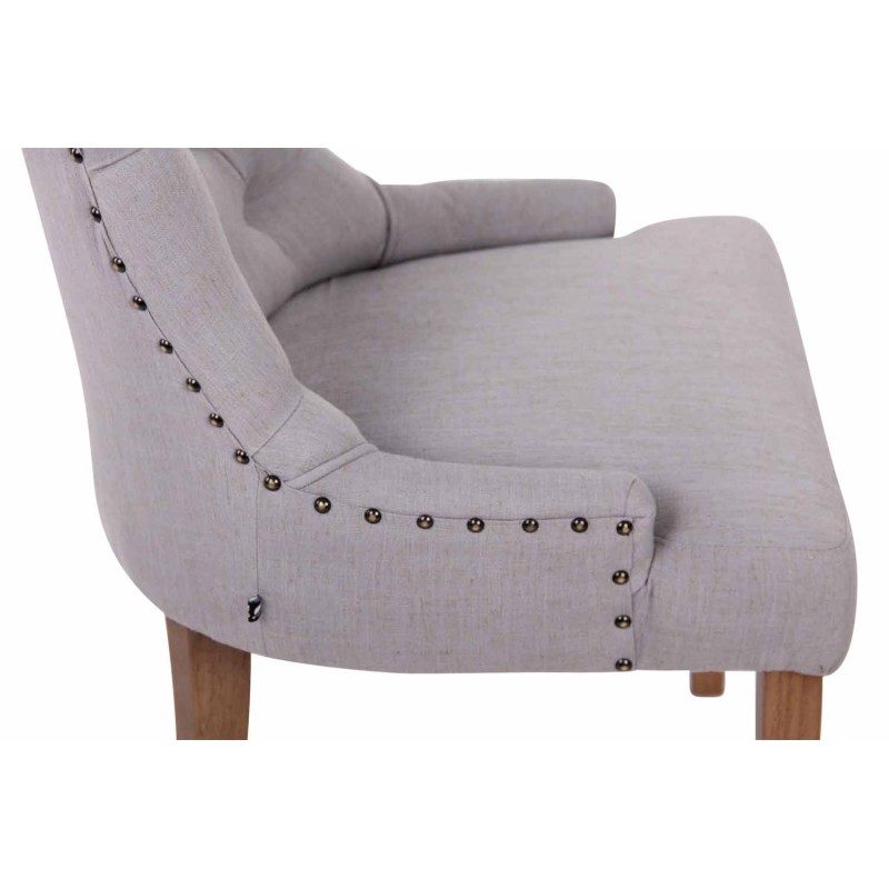 Silla de comedor Aberdeen en tela gris claro antigua